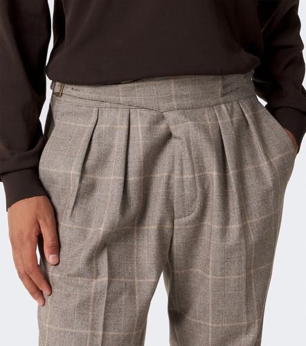 Checked virgin wool straight pants - Rubinacci - Modalova