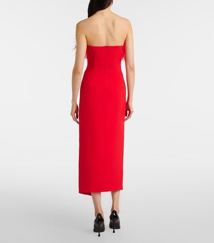 Feather-trimmed midi dress - David Koma - Modalova