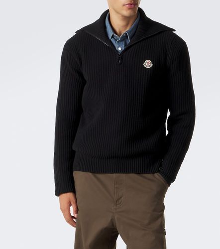 Pullover in lana vergine a coste - Moncler - Modalova