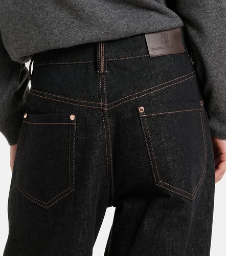 Jeans anchos con piel - Brunello Cucinelli - Modalova