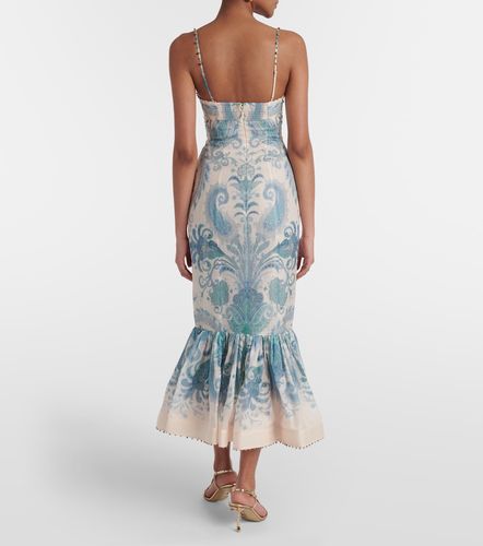 Vestido de cóctel Illuminate en seda y lino estampado - Zimmermann - Modalova