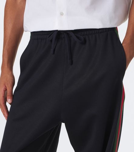 Web Stripe silk and cotton wide-leg pants - Gucci - Modalova