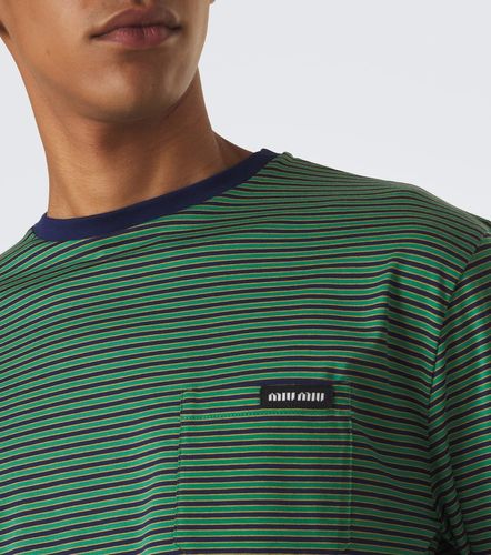 Camiseta a rayas de algodón - Miu Miu - Modalova