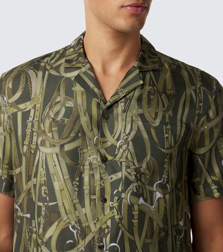 Camicia bowling in twill di seta con stampa - Gucci - Modalova