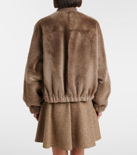 Cashmere-trimmed shearling bomber jacket - Brunello Cucinelli - Modalova