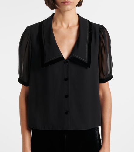 Blusa Sailor de seda con terciopelo - Frame - Modalova