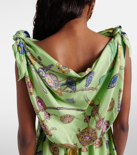 Printed silk twill minidress - Versace - Modalova