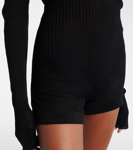 Mugler Ribbed-knit cotton romper - Mugler - Modalova