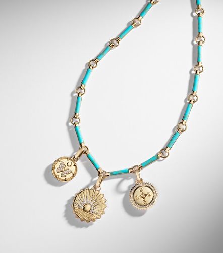 Collana Element in 18kt e turchese con diamanti - FoundRae - Modalova