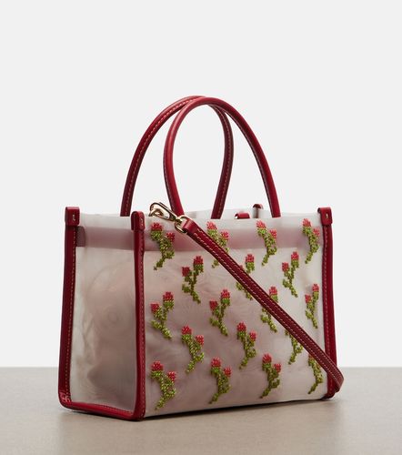 Embroidered floral mesh top-handle bag - Miu Miu - Modalova