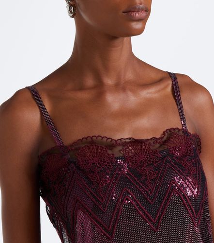 Rabanne Lace-trimmed chainmail top - Rabanne - Modalova