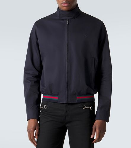 Chaqueta de sarga de algodón con Web - Gucci - Modalova