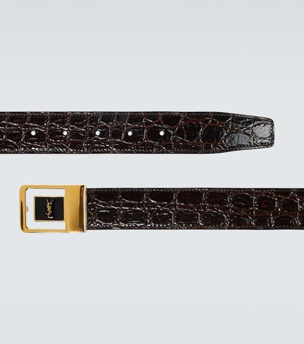 La 66 croc-effect leather belt - Saint Laurent - Modalova