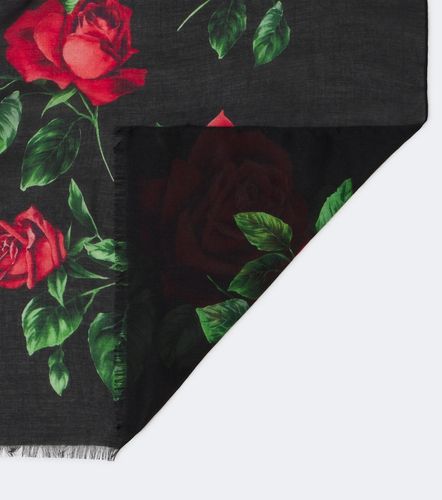 Sciarpa in seta con stampa floreale - Dolce&Gabbana - Modalova