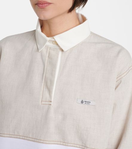 Polo de chambray de algodón y lino - Prada - Modalova