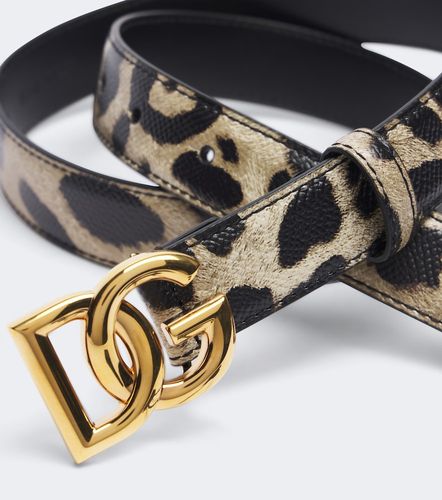 DG leopard-print leather belt - Dolce&Gabbana - Modalova