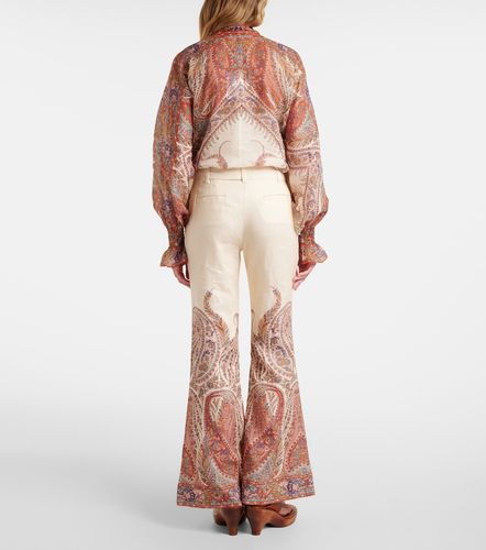 Paisley linen flared pants - Zimmermann - Modalova