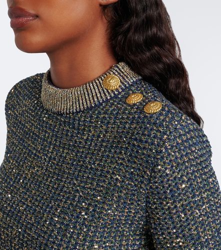 Pullover con lamé e paillettes - Balmain - Modalova