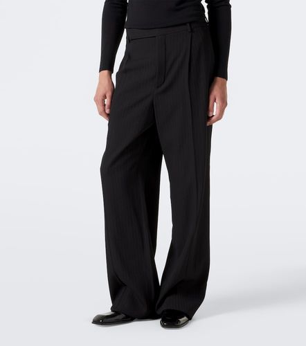 Pinstripe wool-blend wide-leg pants - Saint Laurent - Modalova