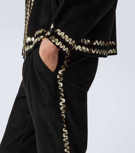 Sequined cotton corduroy straight pants - Bode - Modalova