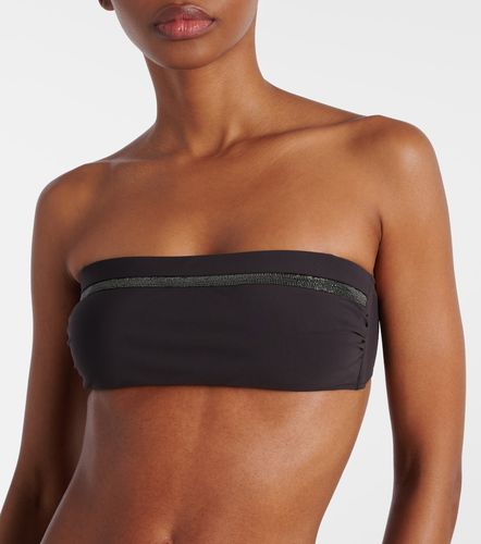 Top de bikini bandeau con Monili - Brunello Cucinelli - Modalova