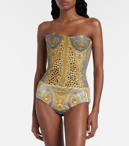 Body corsé de algodón estampado - Versace - Modalova