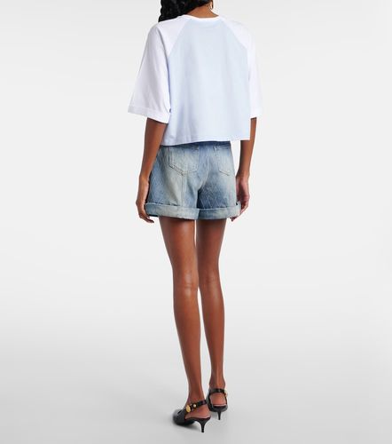 Logo cropped cotton jersey T-shirt - Balmain - Modalova