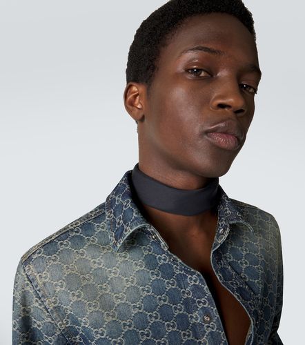 Web Stripe cotton and silk scarf - Gucci - Modalova