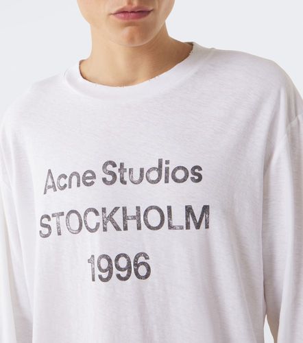 Camiseta de jersey en mezcla de algodón con logo - Acne Studios - Modalova