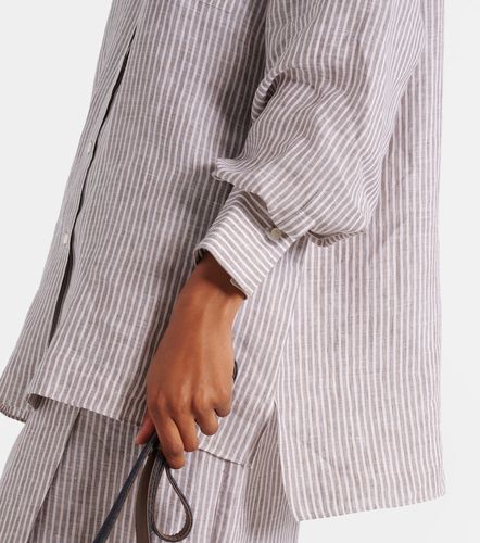 Camisa Monili de lino a rayas - Brunello Cucinelli - Modalova