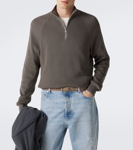 Pullover in cotone a coste - Brunello Cucinelli - Modalova
