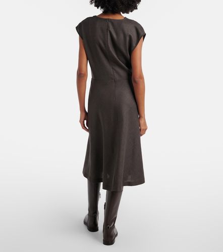 Draped wool-blend midi dress - Brunello Cucinelli - Modalova