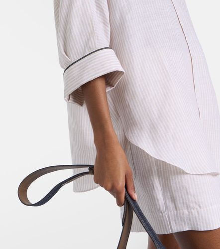 Camisa oversized de lino con cuentas Monili - Brunello Cucinelli - Modalova