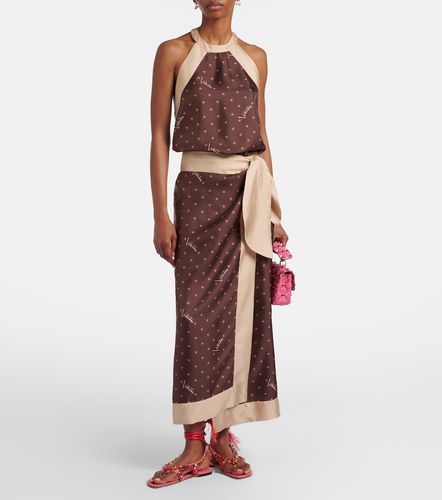 Top de sarga de seda estampado con cuello halter - Valentino - Modalova