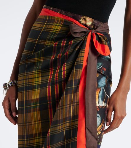 Falda envolvente de sarga de seda estampada - Dries Van Noten - Modalova