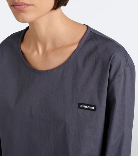 Miu Miu Cotton-blend poplin T-shirt - Miu Miu - Modalova