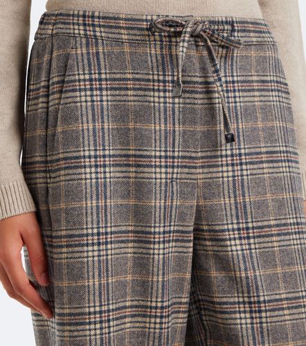 Checked virgin wool wide-leg pants - 'S Max Mara - Modalova