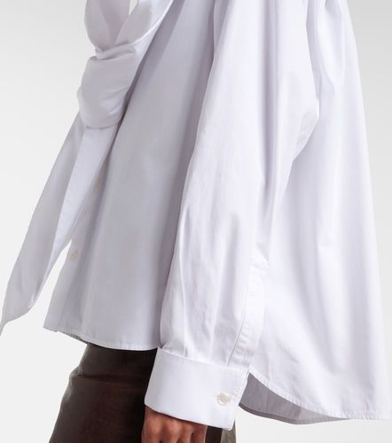 Camisa de popelín de algodón con lazada - Saint Laurent - Modalova