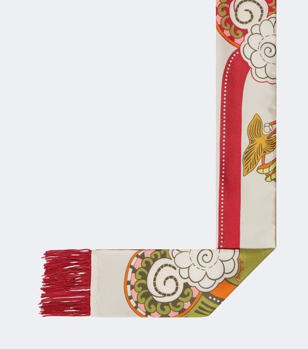 Fringed printed silk scarf - La DoubleJ - Modalova