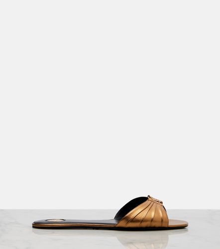 Babylone metallic leather slides - Saint Laurent - Modalova