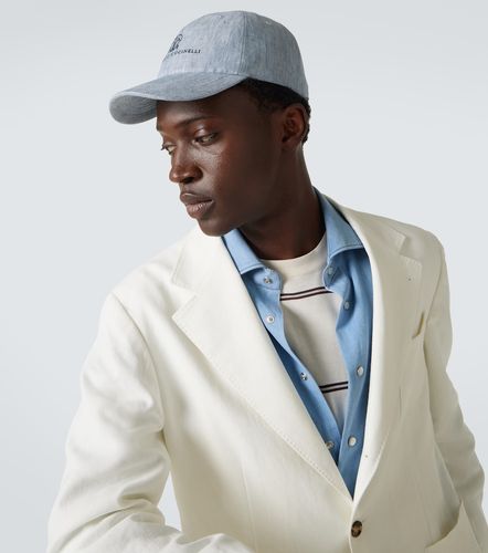 Logo linen baseball cap - Brunello Cucinelli - Modalova