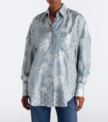 Camicia in raso di seta con stampa - Stella McCartney - Modalova
