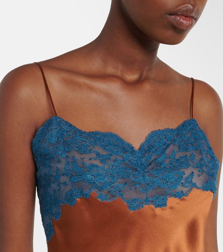 Top lencero de satén de seda con encaje - Saint Laurent - Modalova