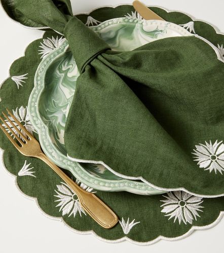 Set de 2 servilletas Olive de lino y algodón - Cabana - Modalova