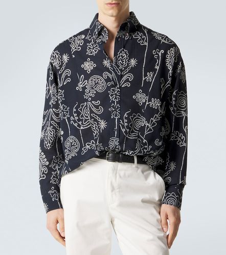Camisa de sirsaca de algodón estampada - Giorgio Armani - Modalova