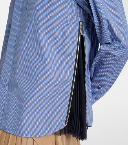 Camicia in popeline di cotone a righe - Sacai - Modalova