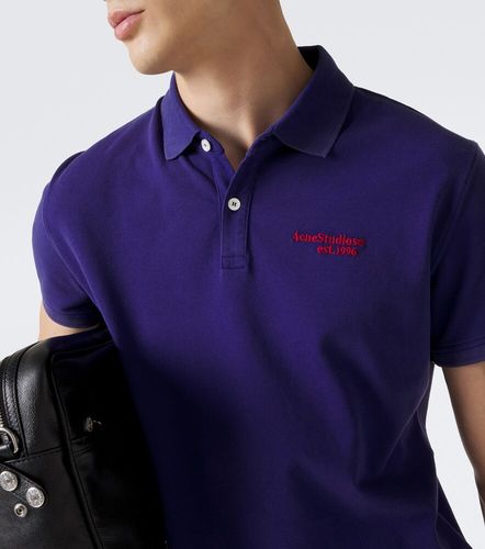 Polo in piqué di cotone con logo - Acne Studios - Modalova