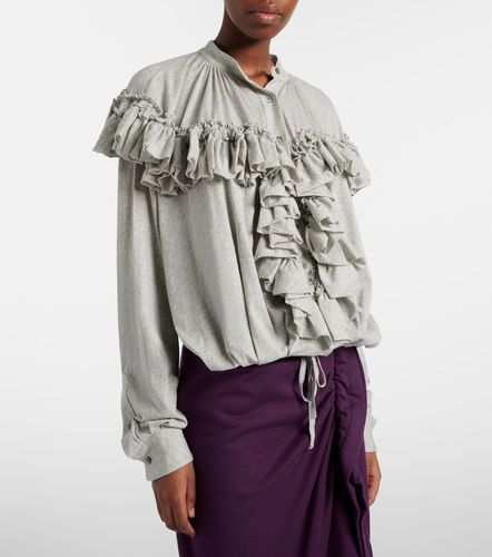 Ruffled cotton jersey blouse - Dries Van Noten - Modalova