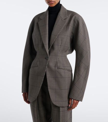 Checked oversized wool jacket - Mugler - Modalova