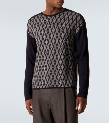 Wool and cashmere jacquard sweater - Giorgio Armani - Modalova